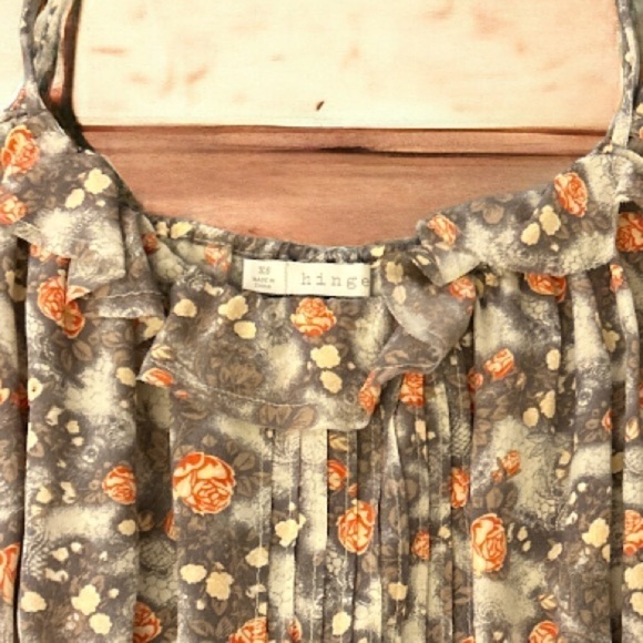 Hinge Floral 100% Silk  Dress | SIZE XS - Picture 6 of 7